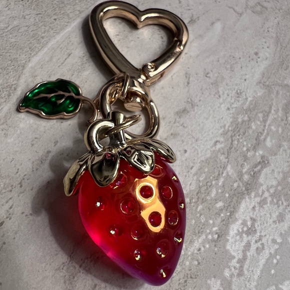 Strawberry Purse Charm. Red and Gold. - Picture 4 of 4